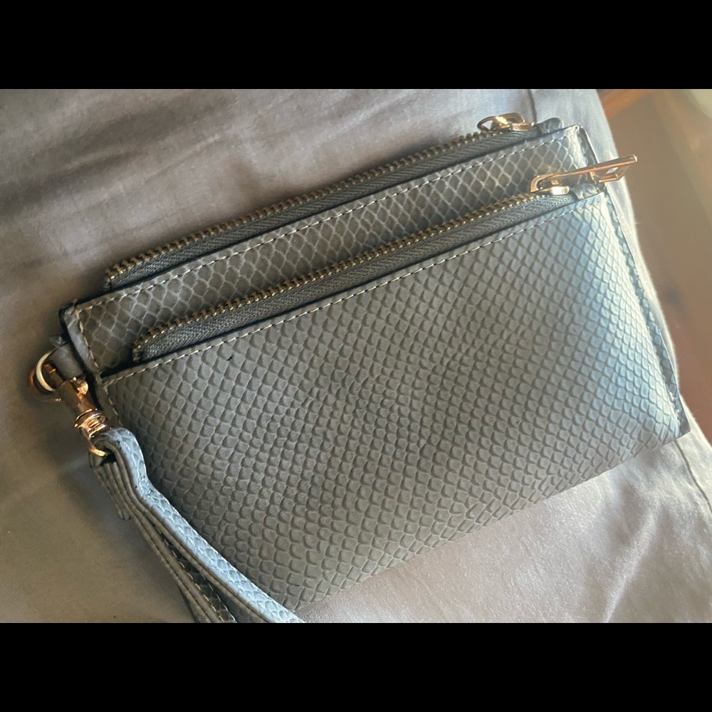grey snake skin wristlet from target